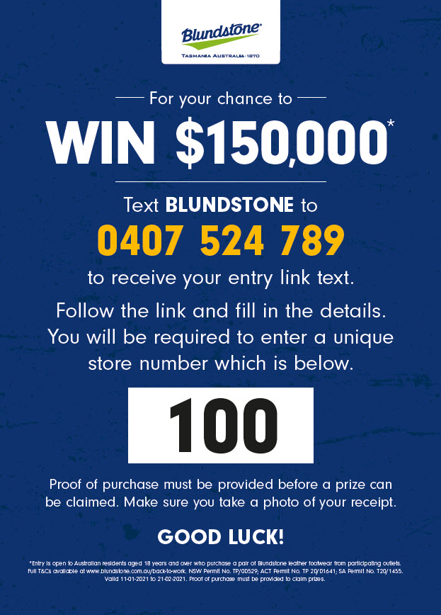 Blundstone Back to Work 2021 - WIN $150K